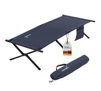 Skandika Lit de Camp Mutenia | D'appoint Pliable Avec Poche de Rangement, Max. 200 kg, 210 x 75 cm, Pieds Antidérapants, Sac de Transport | Pour Extérieur, Camping, Plage, Jardin