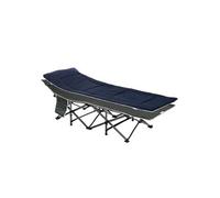 Lit de camp lit d'appoint pliable - pochette rangement, tétière, sac de transport, matelas inclus métal Oxford gris bleu