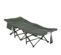 Lit de camp Outsunny Lit de camping avec sac, porte-gobelet, chaise longue de camping, gris