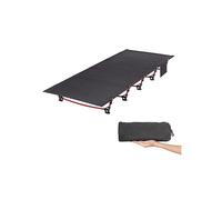 Leogreen Lit de Camp Pliable amélioré, Ultra léger Compact Solide et Durable, 190 x 65 x 19 cm, pour Les tentes, Les randonnées en Plein air, Les Voyages, Charge maximale 180kg, Noir