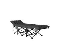 Lit de camp pliable avec matelas grand confort intégré - sac transport inclus - noir