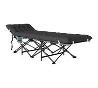 Lit De Camp Pliable Avec Matelas Grand Confort Intégré - Sac Transport Inclus - Noir