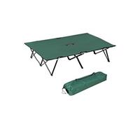 Lit de camp pliable double 193 x 125 x 40 cm avec sac de transport métal noir polyester Oxford vert