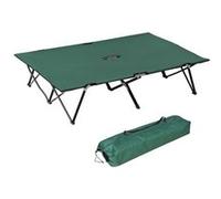 Lit de camp pliable double 193 x 125 x 40 cm avec sac de transport métal noir polyester Oxford vert Vert G