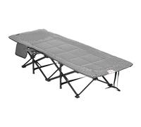 Lit de camp pliable portable design sac de transport matelas intégré motif pied-de-poule noir blanc Noir