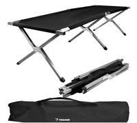 Lit de camp pliable, robuste, stable, confortable, jusqu'à 110 kg, sac de transport, lit d'invités, tentes de camping, noir, Oxford 600D, pliable pour invités, jardin, balcon, plage