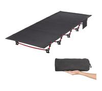 LeoGreen - Lit de camp pliable - Ultra léger et solide - 192 x 70 x 17 cm - 150 kg - Noir