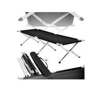 Lit de camp une place en aluminium noir