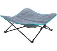 Lit de camping 88 × 32 × 88 cm gris foncé/bleu pétrole