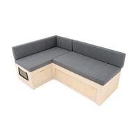 Lit de Camping-Car En Forme de L & Coussins, Banc de Rangement, Canapé Coulissant 1800 x 1200mm