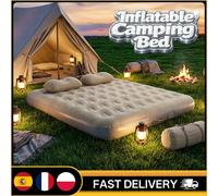 Lit de camping gonflable avec pompe électrique intégrée, gonflage/dégonflage automatique rapide en 5 minutes, support en nid d'abeille, lumière LED et charge Type-C M