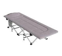 Outsunny Lit de Camping Pliable avec Matelas transat Chaise Longue Sac de Rangement intégrée jusqu'à 200 kg dim. 185L x 65l x 37H cm Gris