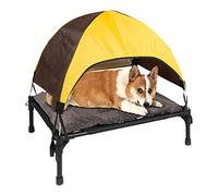 Lit de camping pour animaux de compagnie, lit surélevé pour chiens résistant à l'humidité, lit pour chien léger et surélevé facile à construire avec auvent amovible, lits pour chats en plein air