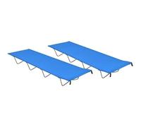 Lit de camping - vidaXL - 2 pcs - Tissu Oxford 600D - Acier - 180x60x19 cm - Bleu