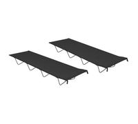 vidaXL Lit de camping 2 places Tissu Oxford Acier 180x60x19 cm Noir