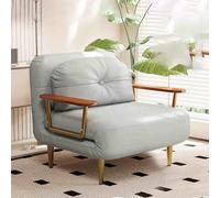 Lit de chaise de sommeil, chaises de couchage convertibles confortables avec dossier et oreiller réglables à 6 positions, canapé de chaise confortable pour petits espaces, gris clair de bureau-80 cm