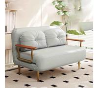 Lit de chaise de sommeil, chaises libres convertibles confortables avec dossier et oreiller réglables à 6 positions, canapé de chaise confortable pour les petits espaces, gris clair de bureau 120 cm