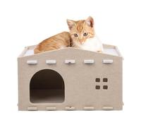 Lit de chat double couche, Lit de chat 2 couches Griffoir pour chat | Maison pour animaux de compagnie,Lit de chat de maison de chat Cave résistant aux rayures Peekaboo Pet Caves Cat Tunnel Bed pour