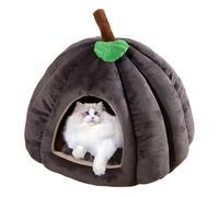 Lit de chat en forme de -nid pour dormir sur le thème d'Halloween | Coussin de grottes couvertes, abri en forme de en peluche, maison de chaton douce pour la décoration de la