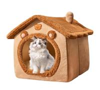 Lit De Chat Fermé - Coussin En Peluche Chaude D'hiver, Maison De Grottes De Compagnie Confortable | Design De Refuge Pour Animaux Doux, Thème De Balcon De Chambre À Coucher De Salon, Décoration De Sty