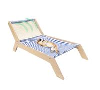Lit De Chat Inclinable - Chaise Swing À Ossature en Bois, Chaise Hamac À Chats Suspendus | Seat De Repos pour Animaux De Compagnie Moderne, Chaton Chiot Surélevé De Style Plage De Plage Meubles