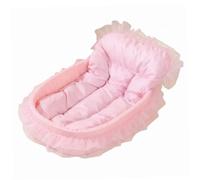 Lit de chat mignon Style princesse lit de chien mignon en coton chaud | Design élégant bordé de dentelle, éponge haute densité de soutien, base antidérapante, pour chats/chiens toutes saisons