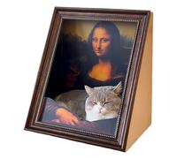 Lit De Chat Mona Lisa, Forme De Cadre d'image Rétro Lit Chat, Planche À Aiguiser Griffes pour Chatons Petits, Moyens Et Grands, pour La Maison, La Chambre, Le Salon Ou La Zone De Détente