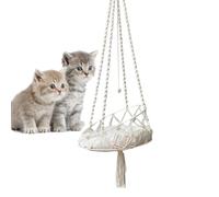 Lit de chat Swing - Lit d'intérieur de hamac, lit de coussin amovible doux | Design en coton naturel tissé à la main, salon félin pour sauver l'espace pour la salle d'étude, le balcon,