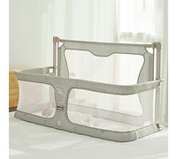 Lit de chevet 3 en 1 pour bébé, portable, pliable, avec doublure en maille respirante, douce, lavable, cadre en aluminium robuste, assemblage facile, idéal pour le partage du lit