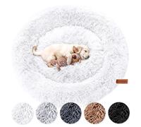 Lit de Chien Moelleux d'origine avec Une Couverture Lavable.Parfait comme Tapis de Chien ou Panier pour Chiens pour Les Grands, Moyens et Petits Chiens.(White,L - 100 cm)