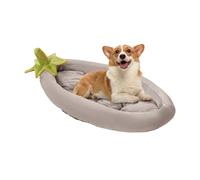 Lit de chiot - lit pour animaux de compagnie de 27 pouces pour intérieur, nid de chaton de forme auberge, chenil avec coussin confortable, extérieur, jardin, caisse, conception moelleuse pour l'appart