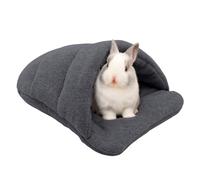 Lit de Cochon d'Inde Lit de Hamster Sac de Couchage Grotte Nid Coussin Doux Chauds Maison de Cochon d'Inde Animal de Compagnie Hiver Literie Cage Accessoires pour Petit Écureuil (Gris foncé, XS)