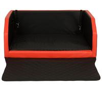 lit de Coffre, Transporteur de Voiture pour Le Chien avec Matelas de 100x70cm (Couleur: Noir-Rouge)