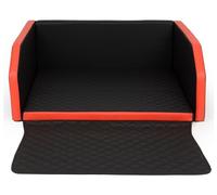 lit de Coffre, Transporteur de Voiture pour Le Chien avec Matelas de 100x90 cm (Couleur: Noir-Rouge)