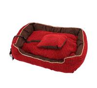 Lit de Couchage pour Animaux de Compagnie, Tapis Chauffant Doux pour Chat, Conception Polyvalente, Entretien Facile, Style Minimaliste, 29,53x21,65x8,66 Pouces (Rouge)