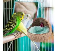 Lit de Ding d'oiseau en Coque de Noix avec Tapis pour Perruche - Lit de Ding Confortable pour Les Activités de Ding et de Ing d'oiseaux