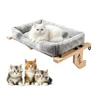 Lit De Fenêtre pour Chat avec Un Coussin en Peluche et Un Repose-Balle