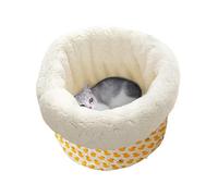 Lit de grotte pour chat, lit de sac de couchage pour chat | Sac pour chaton par temps froid - Nid chaud rond en forme de tonneau pour animal de compagnie nid de sommeil profond Forme de seau rond