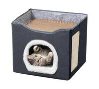 Lit de grotte pour chat | Résistant aux rayures et respirant | Lit pour chat d'appartement, pour les petits bébés de taille moyenne et grande taille, ainsi que pour le jardin, la cour, la grange et le