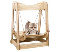 Lit de hamac pour chat en bois, hamac pour chat en bois, lit balançoire pour chatons - Lit pour chat Hamac pour chat d'intérieur Canapé pour chats pour chats Chiens Lapins Chatons et petits âmes