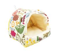 AWHAO Lit de Hérisson, Grotte, Nid, Maison de Cobaye, Joli Petit Lit pour Animaux de Compagnie, Joli Nid de Hamster Chaud pour Accessoires de Cage, Fleurs, XL