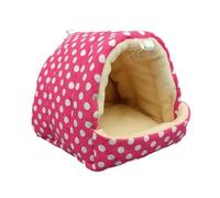 AWHAO Lit de Hérisson, Grotte, Nid, Maison de Cobaye, Joli Petit Lit pour Animaux de Compagnie, Joli Nid de Hamster Chaud pour Accessoires de Cage, Rose, L