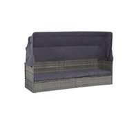 Lit de jardin avec auvent Gris 205x62 cm Résine tressée