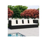Transat De Jardin - Vidaxl - Noir - Résine Tressée Et Acier Enduit De Poudre - 200 X 60 X 58 Cm Multicolore
