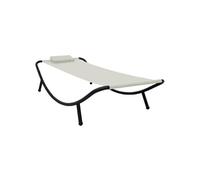 vidaXL Lit de jardin Crème 200x90 cm Acier