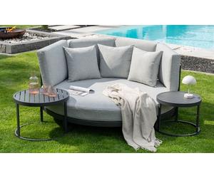 Lit de jardin Florida : Avec 2 tables d’appoint