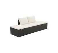 vidaXL Lit de Jardin Noir Résine Tressée Meuble de Patio Terrasse Extérieur