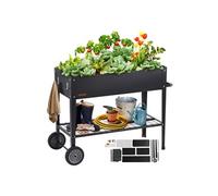 VEVOR Jardinière 110x49,5x80 cm Lit de Jardin Surélevé en Métal Galvanisé Bac de Plantation avec Pieds pour Cultiver des Fleurs Végétaux Herbes Plantes Grasses dans Jardin Terrasse Patio Balcon Argent