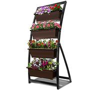 Lit de jardin surélevé de 1,8 m - Jardinière surélevée autoportante avec 4 boîtes de conteneur - Idéal pour la terrasse ou le balcon, intérieur et extérieur - Drainage de l'eau en cascade (lot de