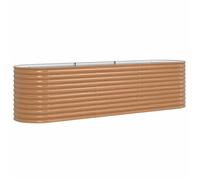vidaXL Jardinière surélevée Marron 320 x 80 x 81 cm Acier, Bac de Jardin en métal, Pot Moderne, Robuste, relevé, extérieur, Acier Rustique pour légumes.